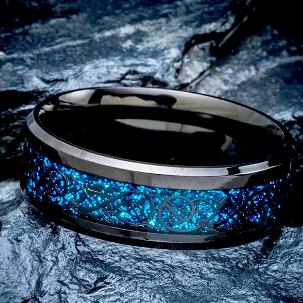 Men’s Viking Dragon Scale Stainless Steel Ring size 10